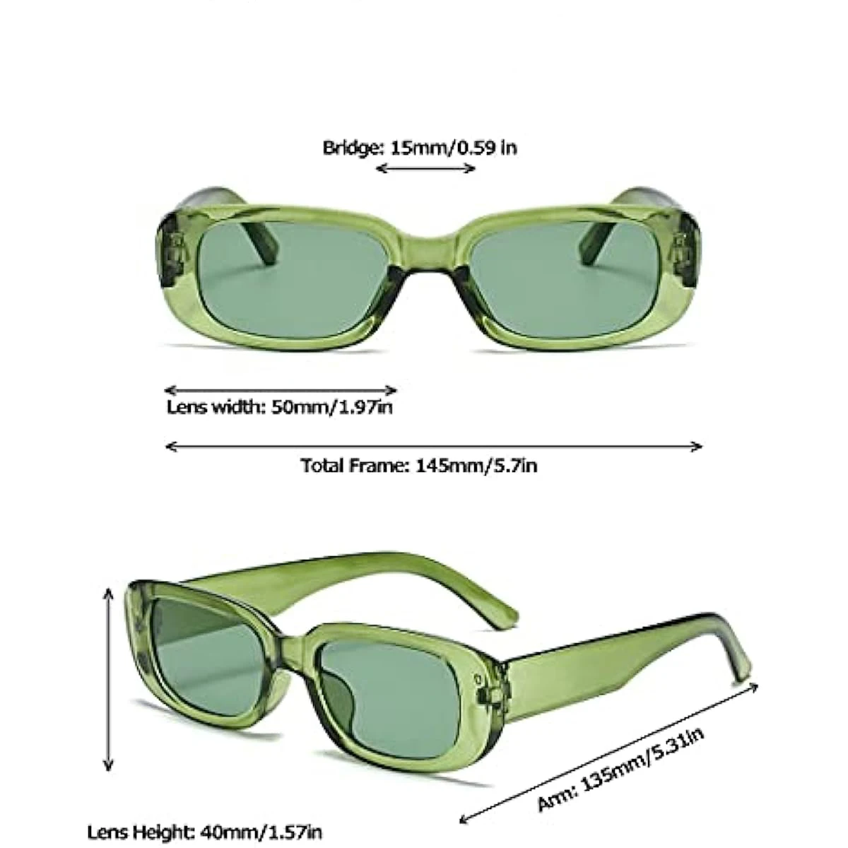 BEGREAT Rectangle Sunglasses for Women Men Trendy Retro Fashion Y2K Sun Glasses UV400 Protection Cool Square Frame Eyewear image 3