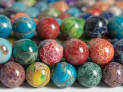 Natural stone Multicolor Sea Sediment Imperial Jasper Grade AAA  Loose Beads Round Size Options 4/6/8/10mm for Jewelry Making