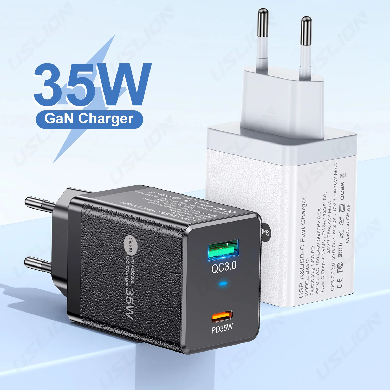 PD 35W USB Fast Charger For iPhone Charger 15 14 13 12 Pro Max Type C PD Fast Charging Quick Phone Charger For iPad Air Adapter