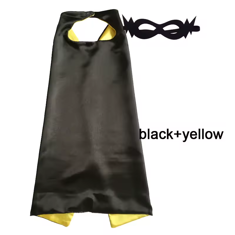 Superhero Capes with Mask REVERSIBLE Two Colored Child Cape Birthday Party Favor Satin Solid Capes Boys Girls Satin Capes - Image 14