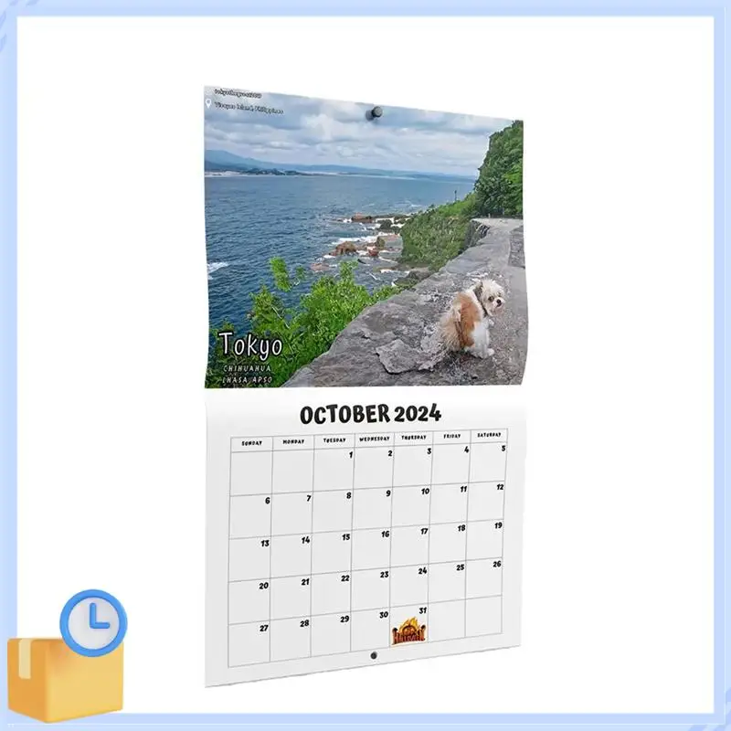 Calendrier mural populaire 2024, 1 pièce, janvier 2024, à partir de décembre, 11x8.5 pouces, pour cadeau de noël