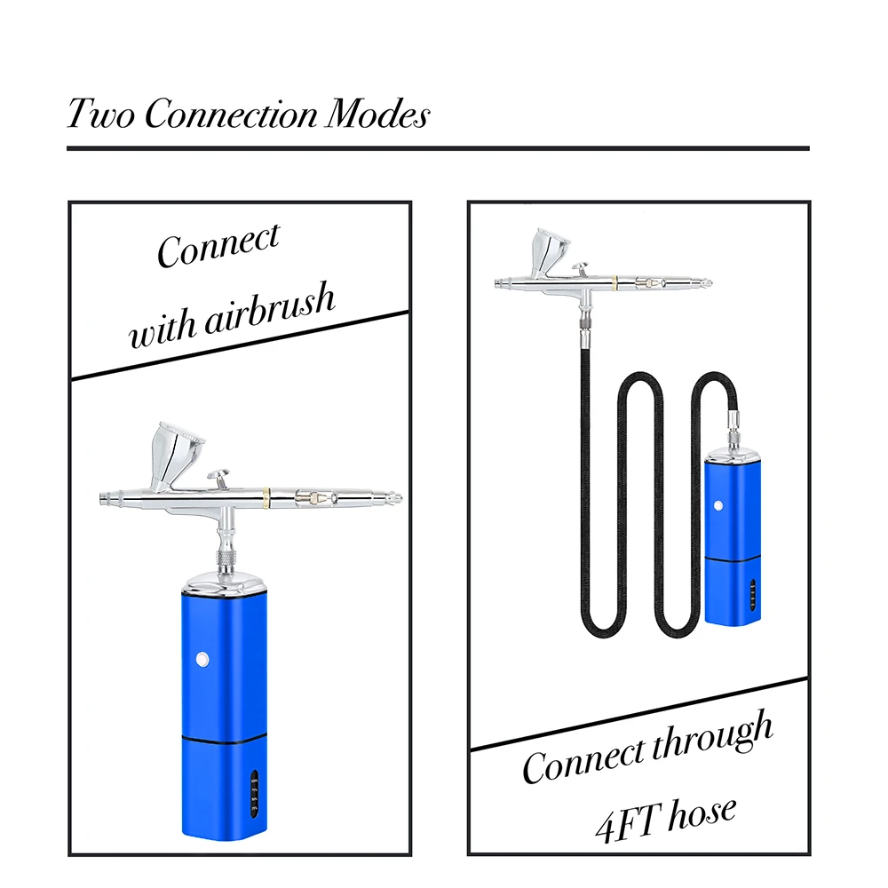 Protable Rechargeable Cordless Airbrush Mini Compressor Spray Paint Type C USB 0.3mm Needles Replace battery Pneumatic Tool