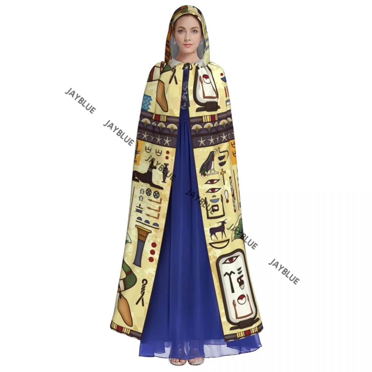 Long Cape Cloak Ancient Egyptian Icon Hooded Cloak Coat Autumn Hoodies