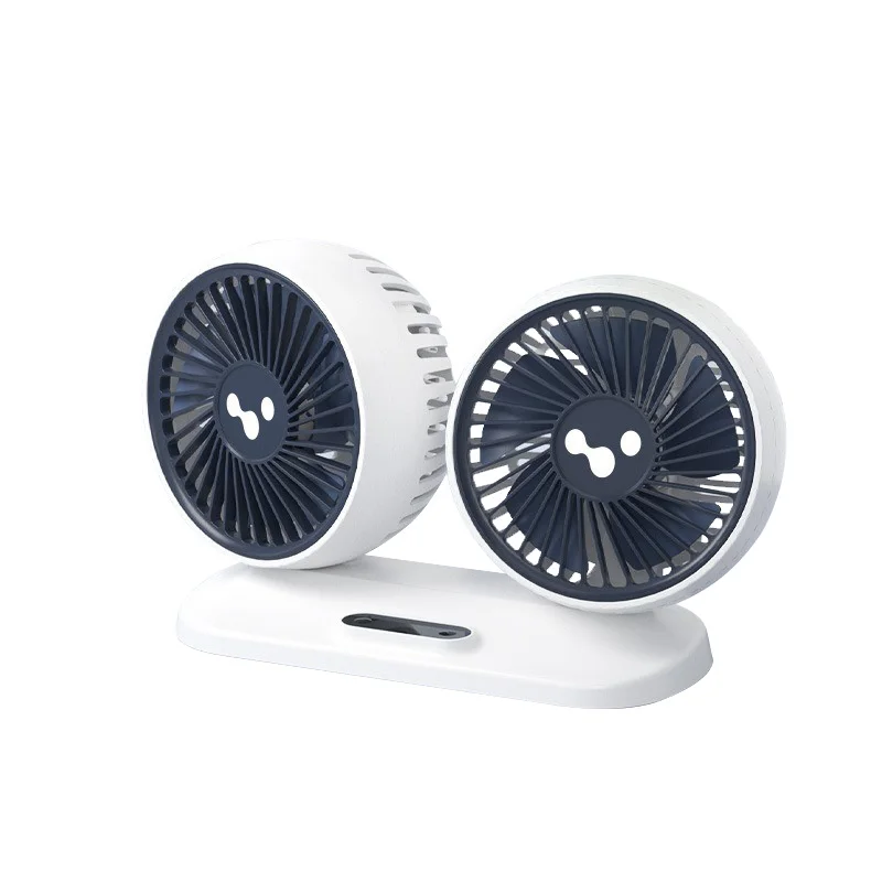 2026 New Upgrade Car USB Fan Dual Head Cooling Air Fan Independent Switch 3-Speed 360 Degree Adjustable Auto Fan Car Elec