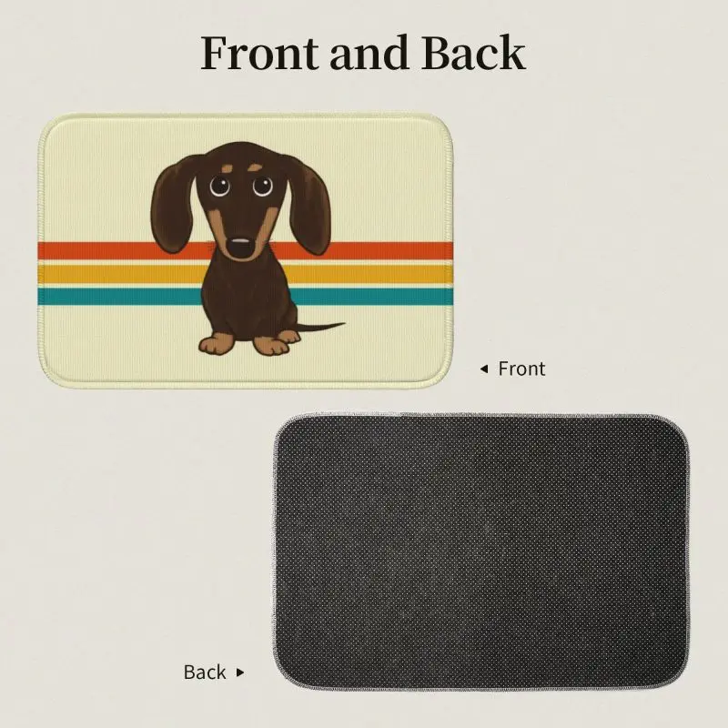 Custom Cute Chocolate Dachshund Doormat Anti-Slip Entrance Floor Door Mats Cartoon Wiener Dog Bedroom Balcony Rug Carpet Footpad