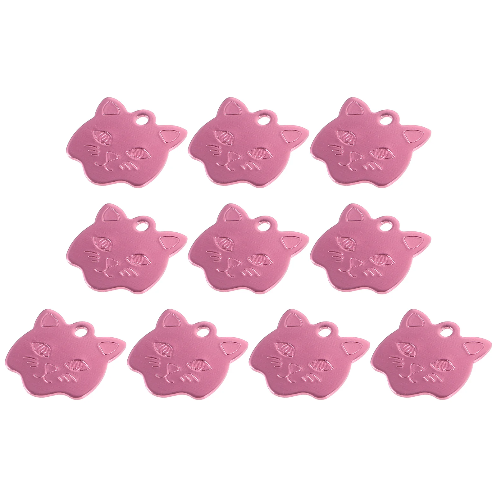 

10pcs Pink Pet Tags Dog ID Tags Collar Name Kitten Charms Aluminum Alloy Engraved Sturdy Rust Resistant Dog Accessories Pet