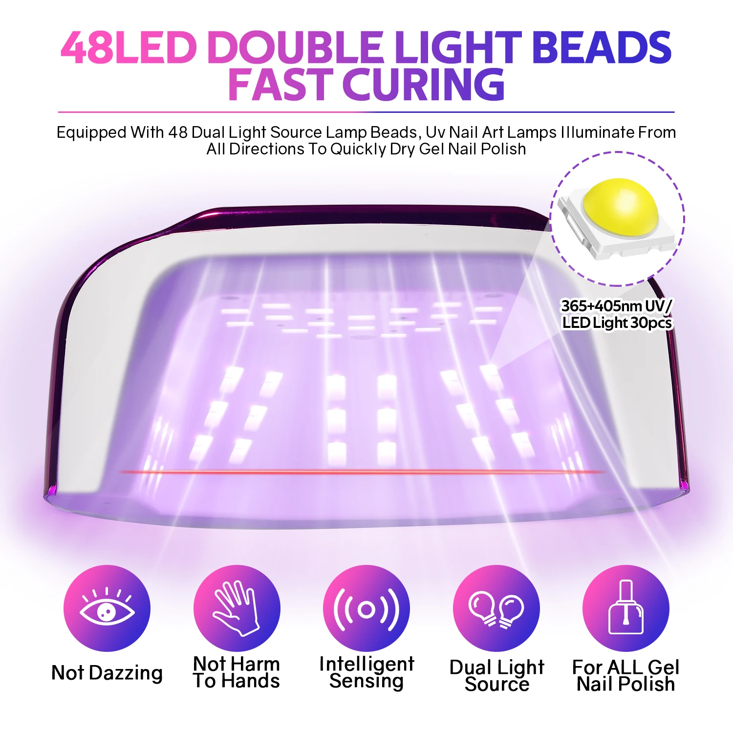 Uv Led Nagellamp Nail Art Lamp Met Diamanten Draadloze Uv-Cabine Voor Nagels Manicure Lamp Met 3 Timer Instellingen Nagellamp