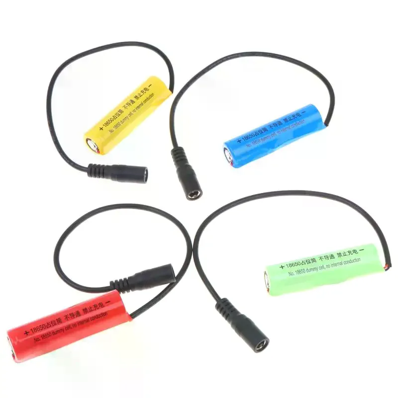 Lightweight 18650 Dummy Cell Battery Setup Shell 5.5x2.1mm/5.5x2.5mm Adapter Tube 0V For Connection Small Appliances U13B