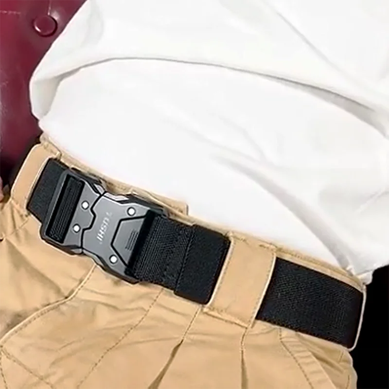 أحزمة تكتيكية عالية الجودة للرجال من النايلون والقماش العسكري، متعددة الوظائف للصيد في الهواء الطلق وحزام القتال والبقاء على قيد الحياة