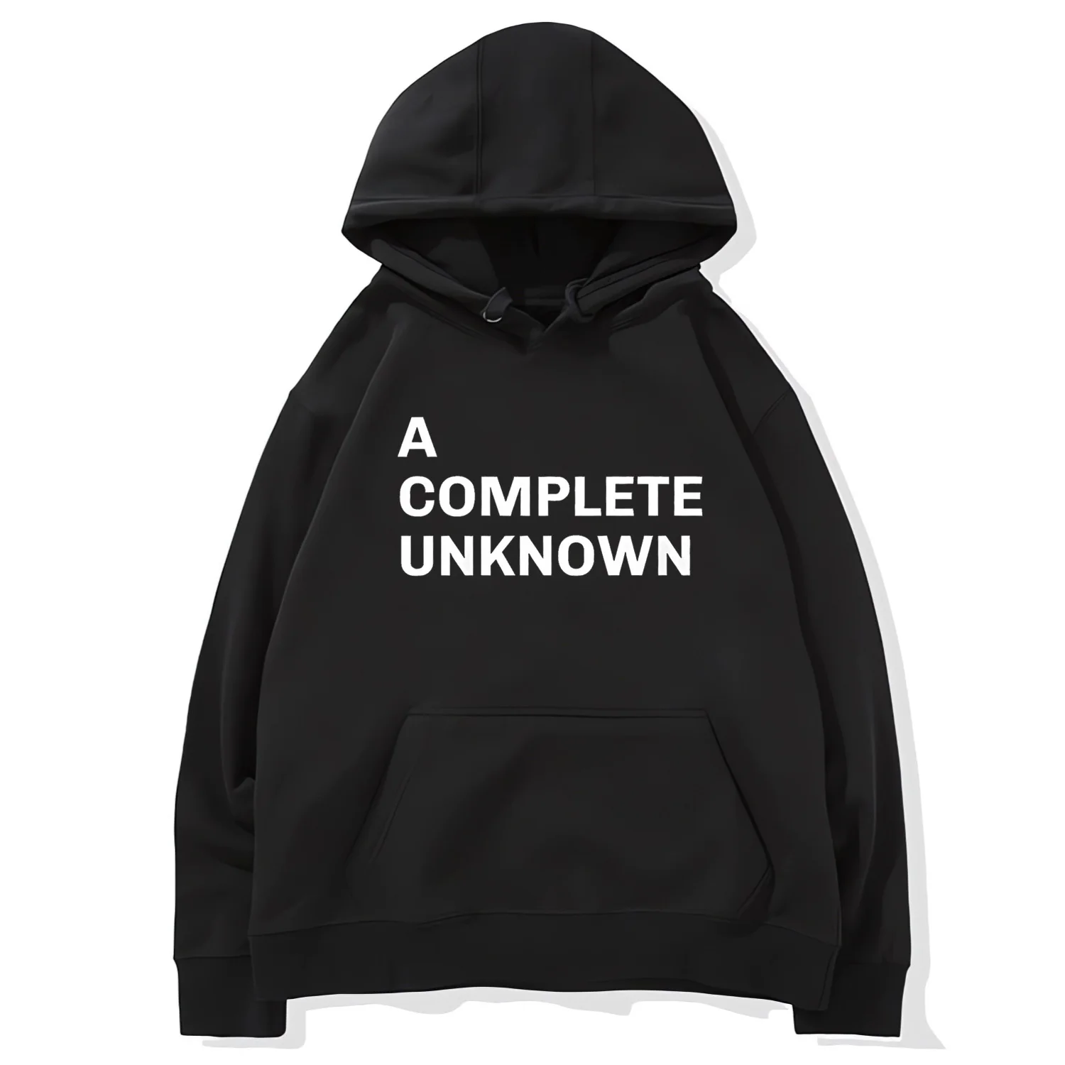 A COMPLETE UNKNOWN. Printed Hoodie Fun Personalized Letter Sweatshirt Casual Streetwear Long Sleeve Pullover Hooded