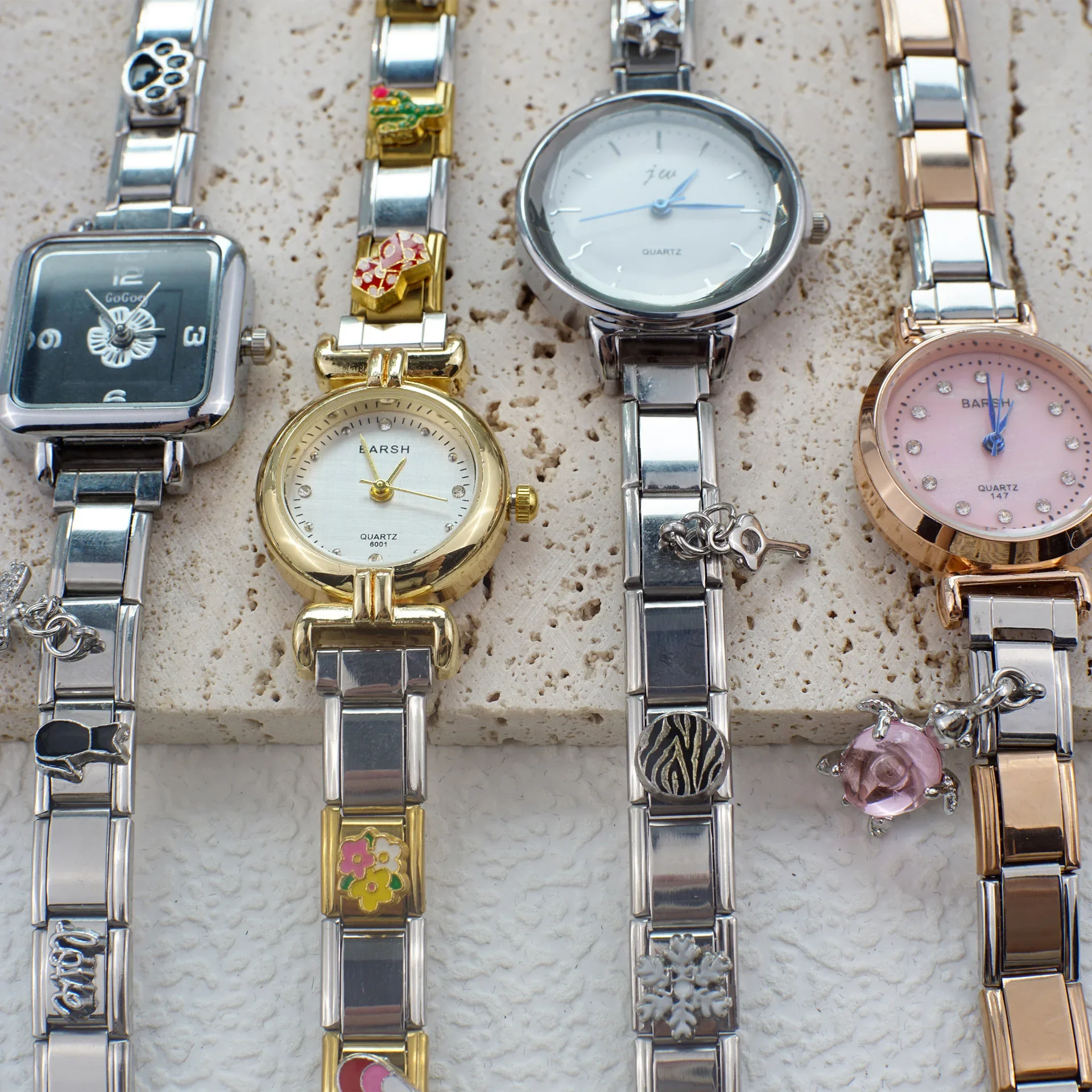 Module Bracelet Women Cute Quartz Watch Fashion Bracelet with Pendant Lady Hot-selling Adolescents Versatile Wristwatch Gift