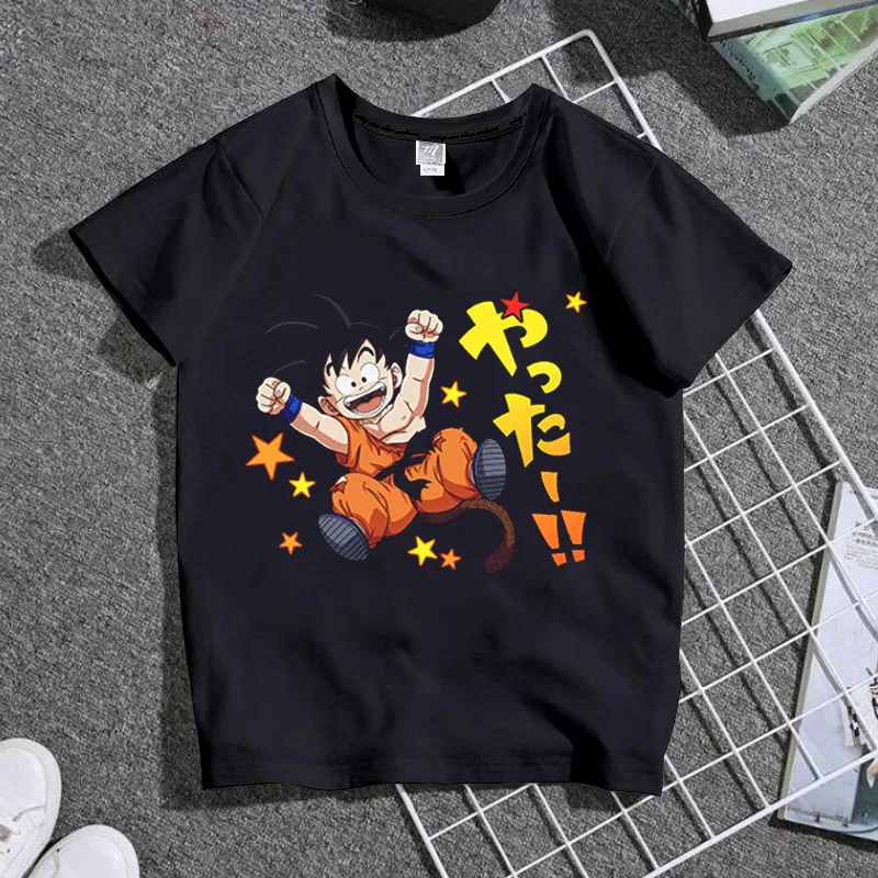 New Children Wear Dragon Ball Z Kawaii Goku Cartoon Printed Children T-Shirt Students Short Sleeve Kid Birthday Gift 70cm-150cm