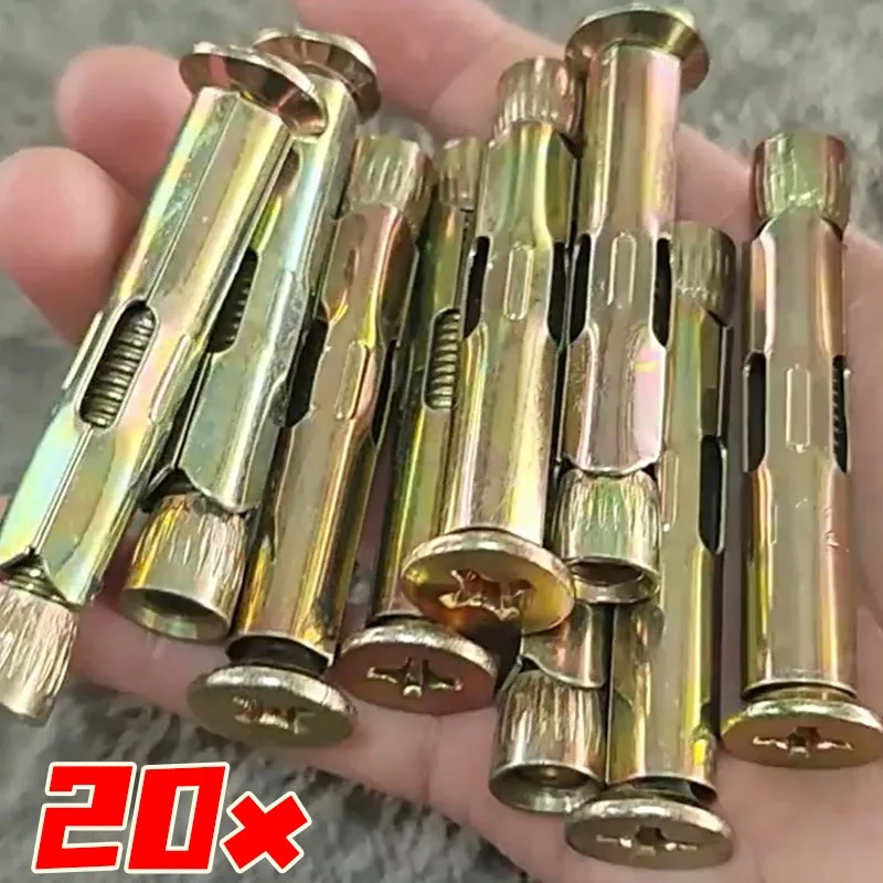 10/20pc Color Zinc Expansion Screws Stainless Steel Built-in Floor Expansion Bolt Concrete Anchors Wall Fastener Hardware Screw