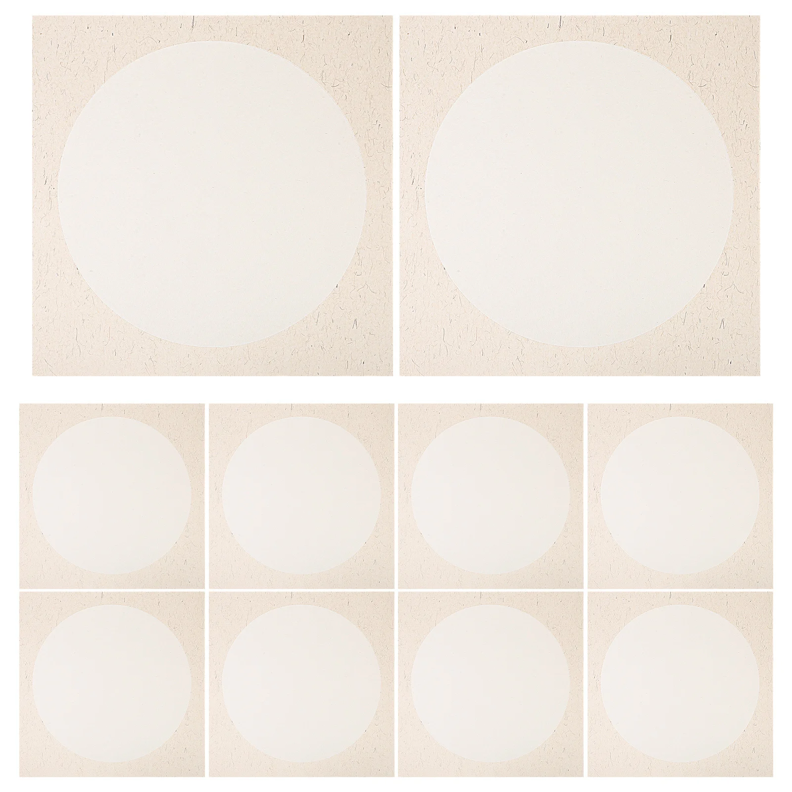 

10 Sheets Chinese Calligraphy Paper Round Fan Face Vintage Thickened Art Rice Paper for Painting Writing Traditional Calligraphy