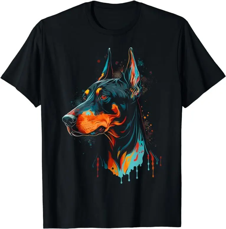 

NEW LIMITED Colorful Doberman Pinscher For Dog Owners Tee T-Shirt M-3XL