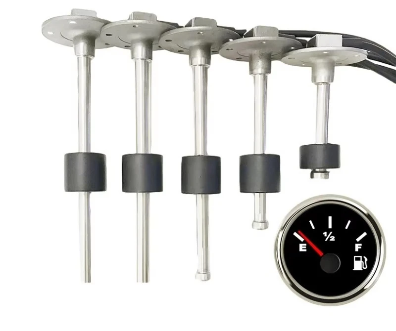 

52MM Fuel Level Gauge with Fuel Level Sensor 100MM 125MM 150MM 200MM 250MM 400MM 0 190ohm Oil Liquid Tank Fuel Level Indicator