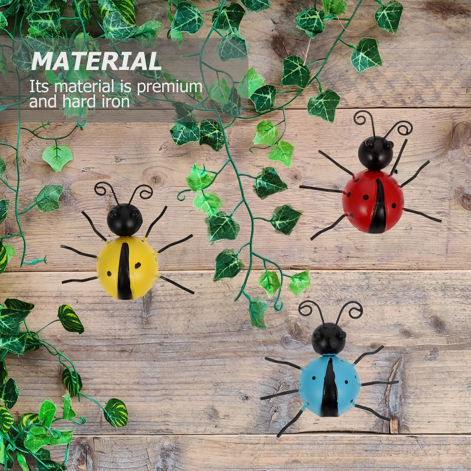 

3Pcs Simulated Ladybug Ornaments Iron Art Ladybug Decorations for Garden Lawn Yard Backyard Outdoor Home Decorative Adornments