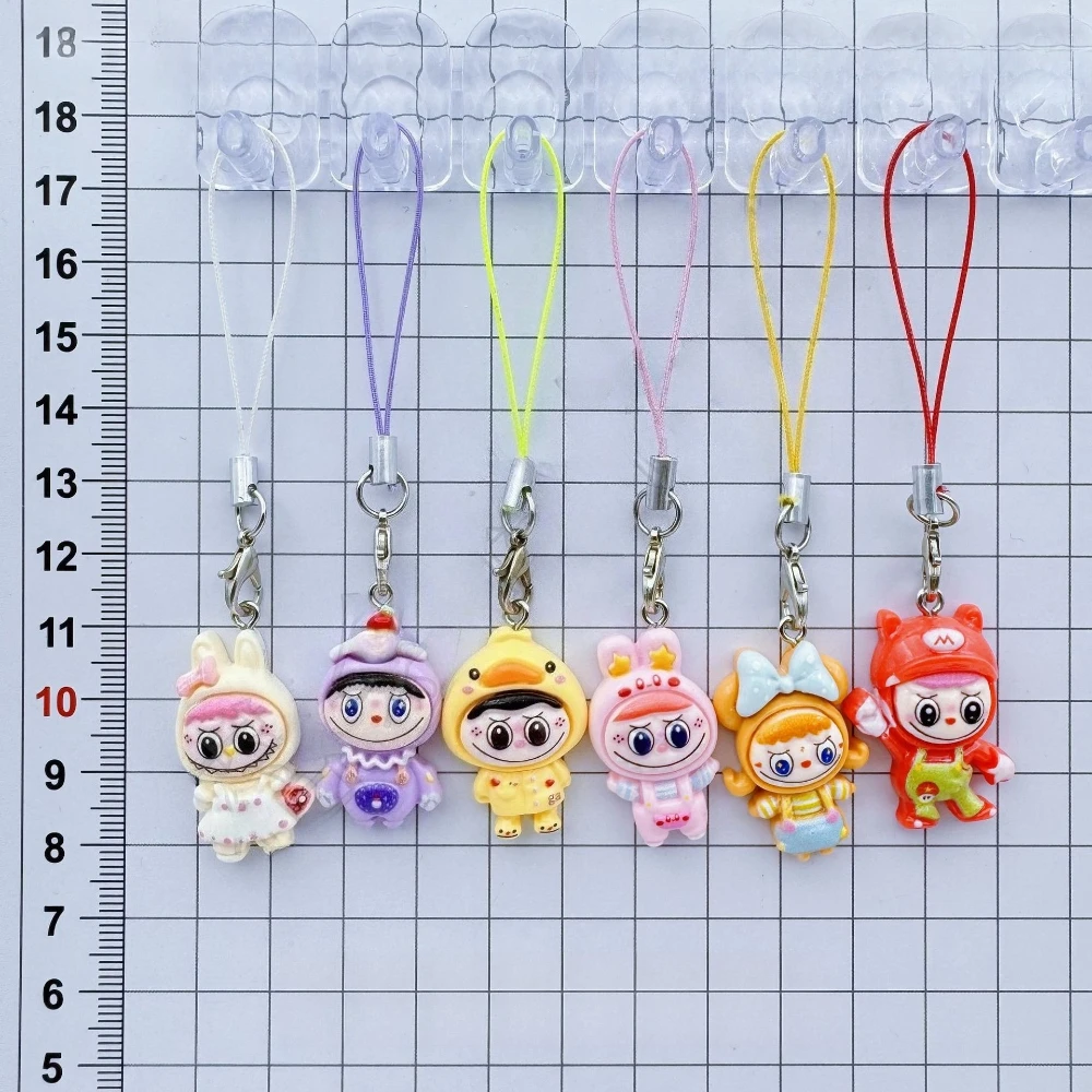 

6Pcs Labu - Anime Pendant Mobile Phone Chain, Fashion Keychain, Bag Pendant, Car Keychain, Children's Gift