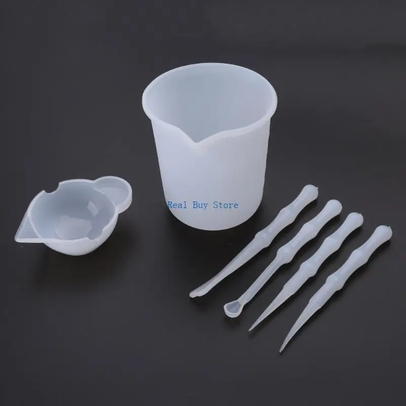 

U13D 4x Silicone Resin Measuring Cups Tool 100 Silicone Cups Stir Sticks Spoon Scraper for Epoxy Resin Mixing Mold