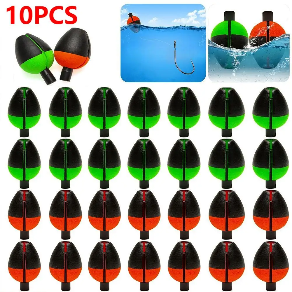 10pcs EVA Foam Peg Floats High Buoyancy Fishing Floats Fly Fishing Indicator Adjustable Fishing Bobbers Buoy for Bass Trout Pike