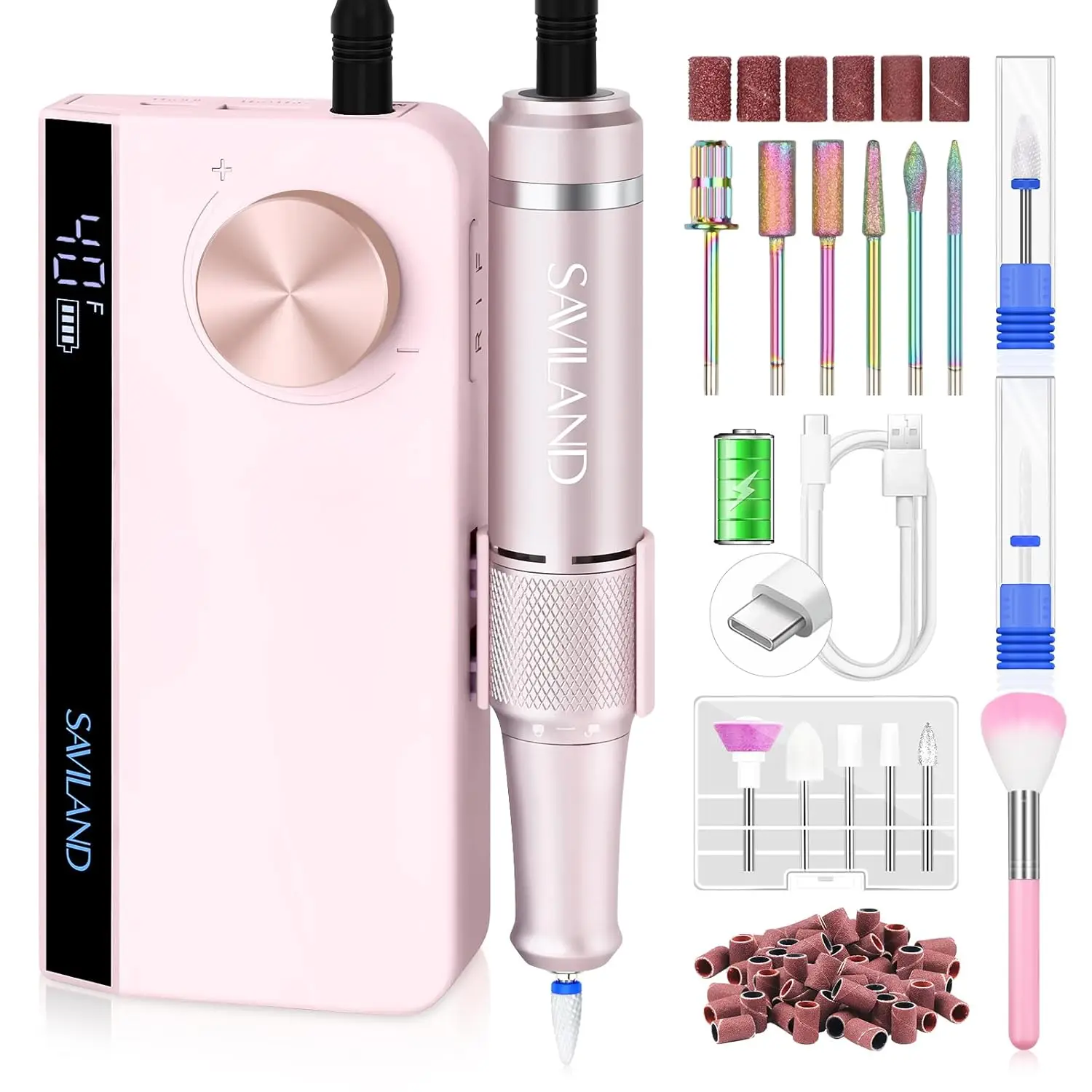 

Professional Electric Nail Drill Kit: 40000 RPM Machine with Bits for Manicure Pedicure Salon Home Use