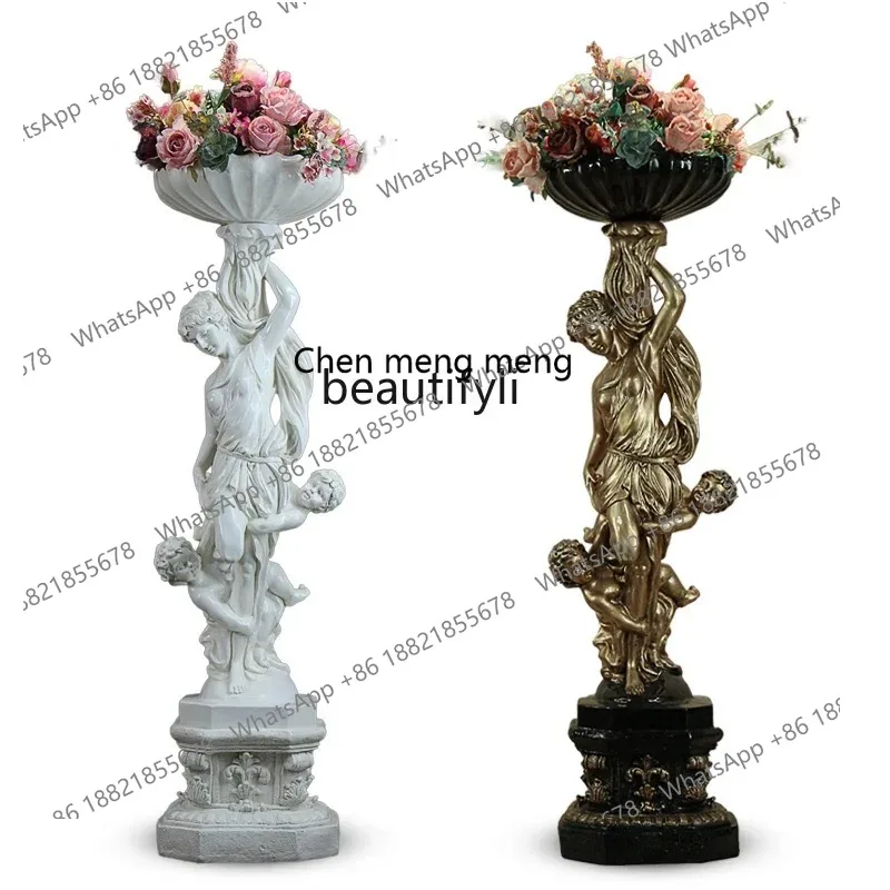 

S7486 ss European-Style Modern Angel Lady Hotel Lobby Club Hallway Flower Arrangement Creative Ornaments