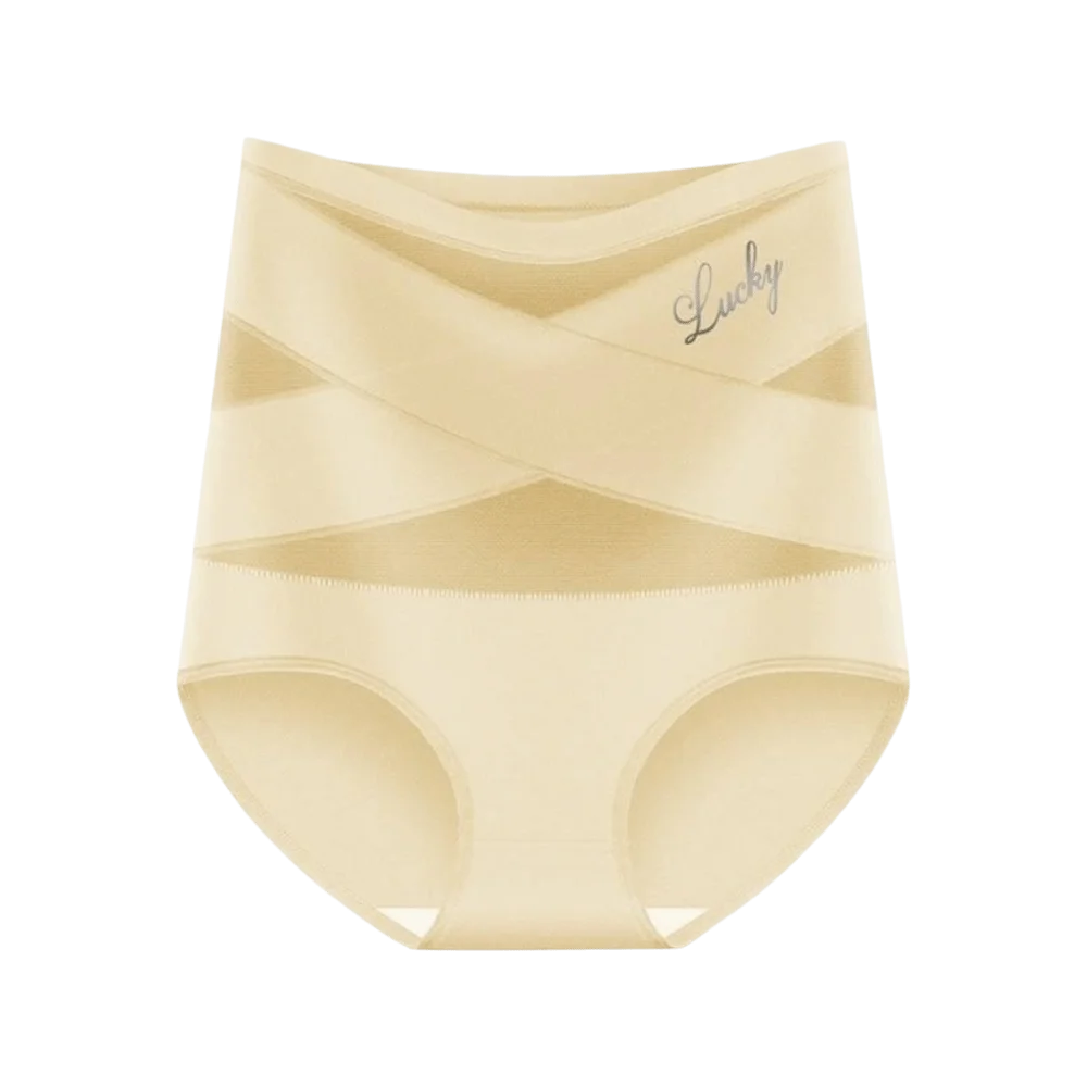 High Waist Postpartum Shapers Mesh Cross Underwear Slimming Shapewear Butt Lifting Ice Silk Tummy Control Panties Underwear