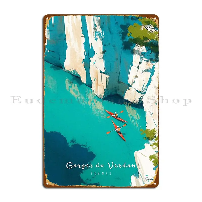 French Landscapes Gorges Du Verdon Metal Plaque Poster Mural Party Bar Create Wall Pub Tin Sign Poster