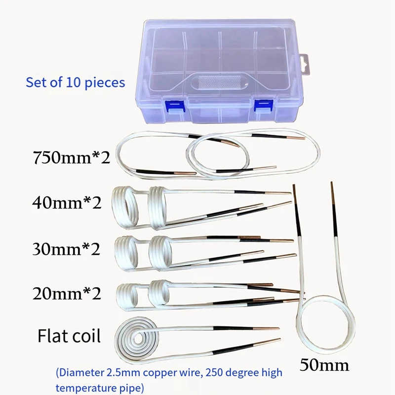 

Набор нагревательных катушек, медные высокочастотные аксессуары для индукционного нагрева, оборудование, автомобильный нагреватель гаек, индукционная катушка