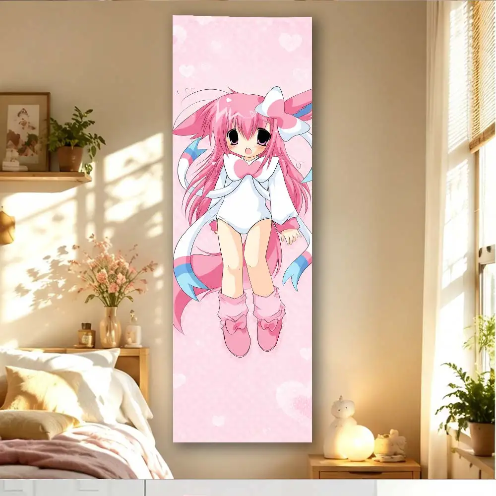 Kawaii Idol Hoshimiya Ichigo Bunny Ears Print Tapestry Pastel Pink & Blue Long Wall Hanging Banner