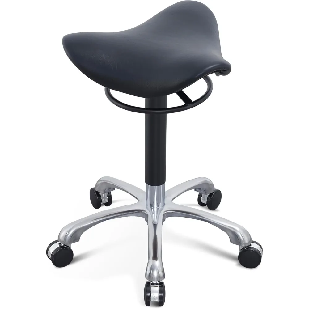 

3 Angles Saddle Stool Chair Ergonomic Rolling Seat for Salon, Tattoo Shop, Spa, Facial lash Home, Esthetician Height Adjustable