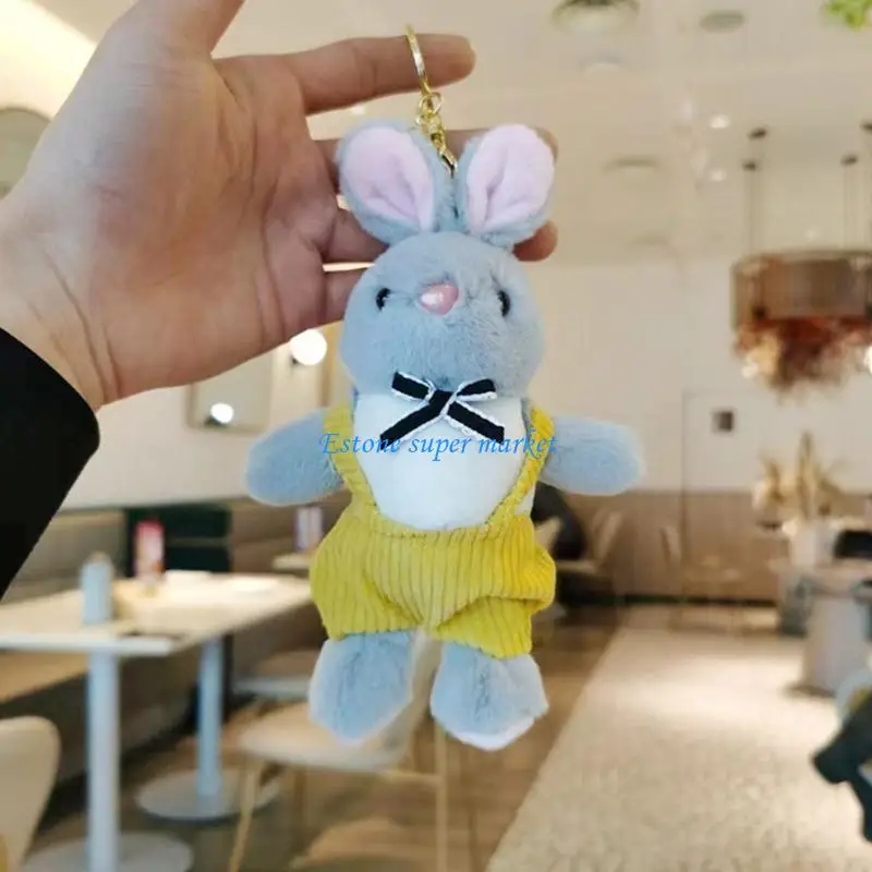 090B Plush Plush Rabbit Usisex Hoodie Bunny Bunny Cheychain Wallet Lanyard Bey Chain Rings Women Wallet Home Decoration