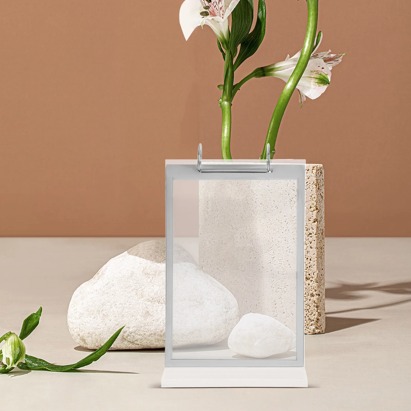 

Multi-Page Flip Acrylic Menu Stand Transparent Display Rack Tabletop Sign Holder for Restaurant Desk Advertising