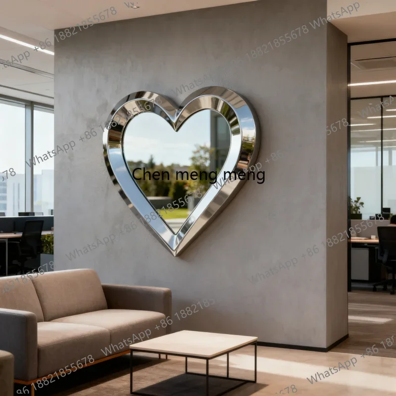 E182 Metal Heart Wall Decoration， Mirror-Finish Metal Art, Elegant Focal Point for Living Room, Bedroom & Contemporary Interiors