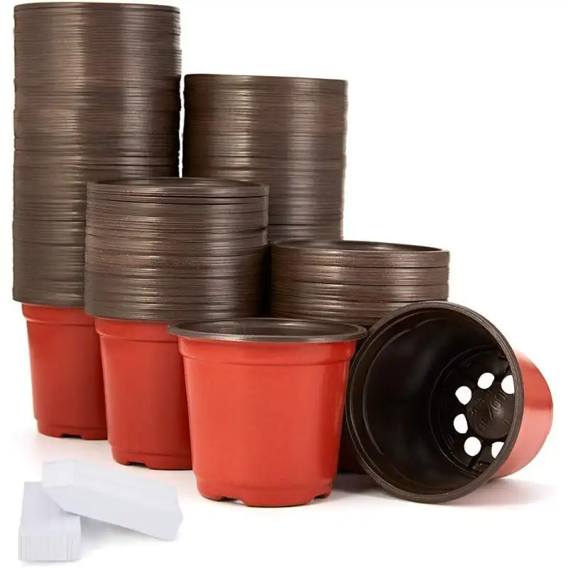 

200-Pack 4 Inch Plastic Nursery Pots Come with 200 Pcs Labels, Seedling Flower Plant Container and Seed Starting Pots