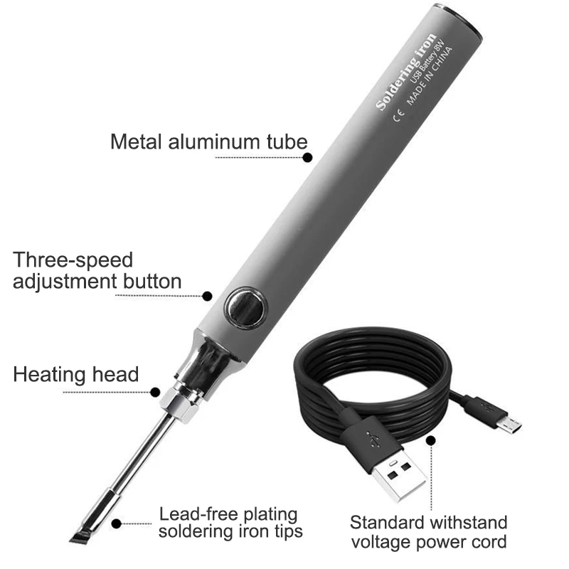 5 v8w saldatore elettrico saldatore USB Set ricarica rapida batteria al litio portatile strumenti di riparazione saldatura saldatura domestica