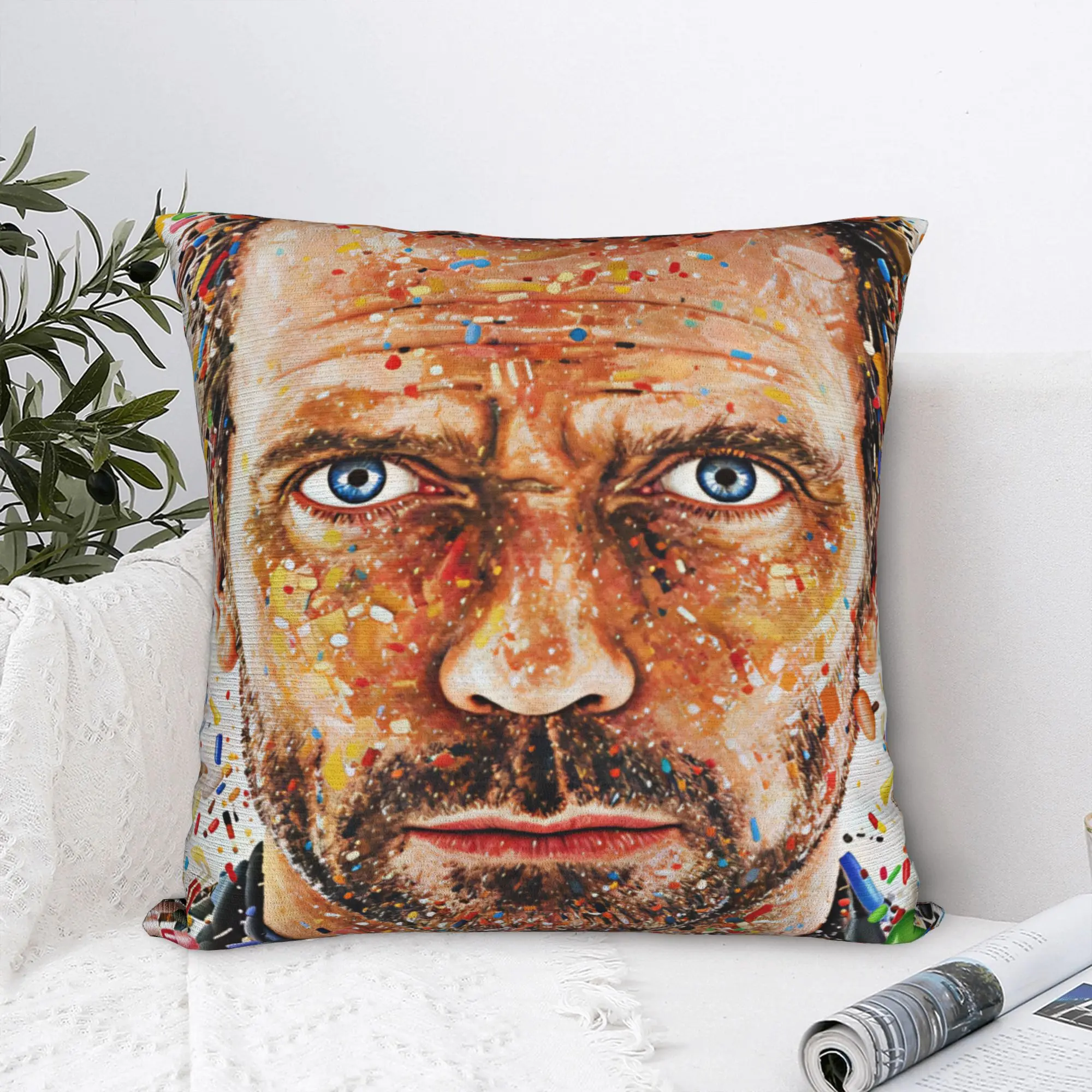 Dr House MD Pillow Case  Square Pillow Cover For Sofa Couch Bed Living Room Vintage Cushion Cover
