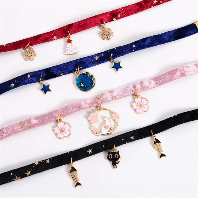 Pet Collar Individuation Cartoon Great Decoration Cat And Puppy Pet Supplies Made Of High-quality Velvet Material Dog Cat Collar