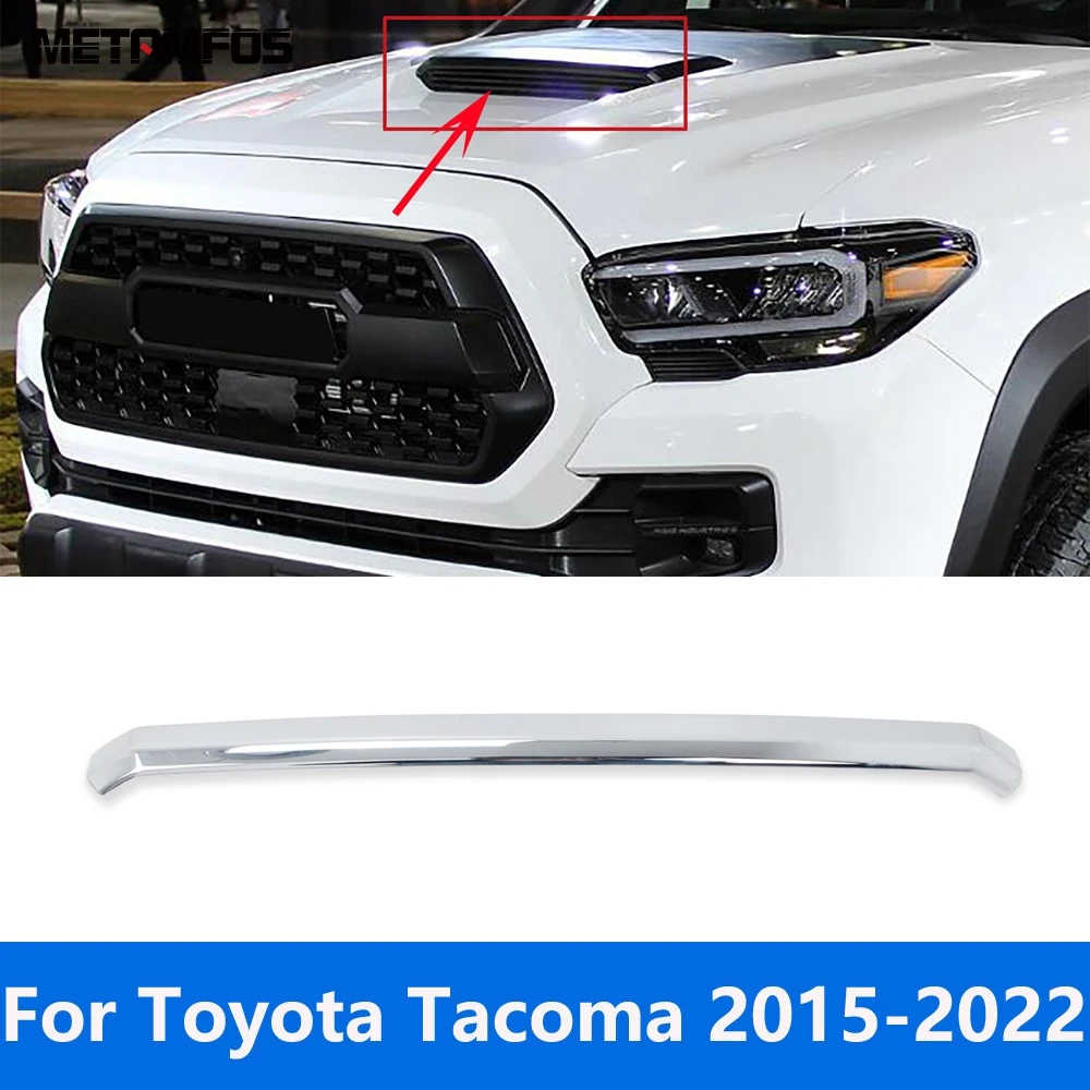 

For Toyota Tacoma 2015-2018 2019 2020 2021 2022 Chrome Front Engine Bonnets Hood Scoop Air Outlet Vent Cover Trim Accessories