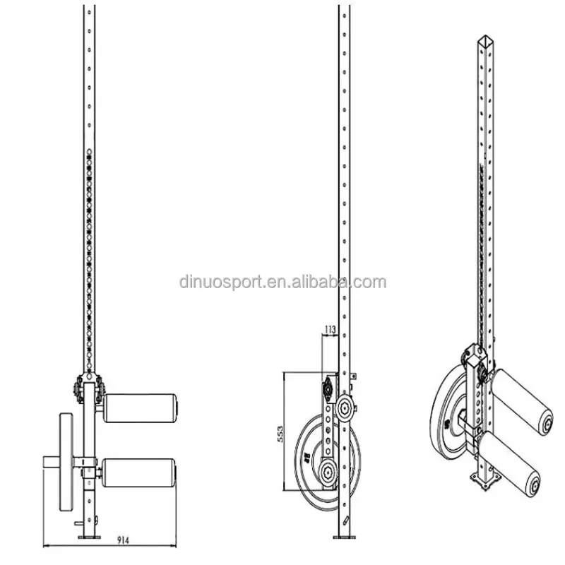 Gym Squat Rack Accessory Easy To Mount 18mm/26mm Orifice Plate Loaded Dual Function Leg Stretch and Curl Trainer