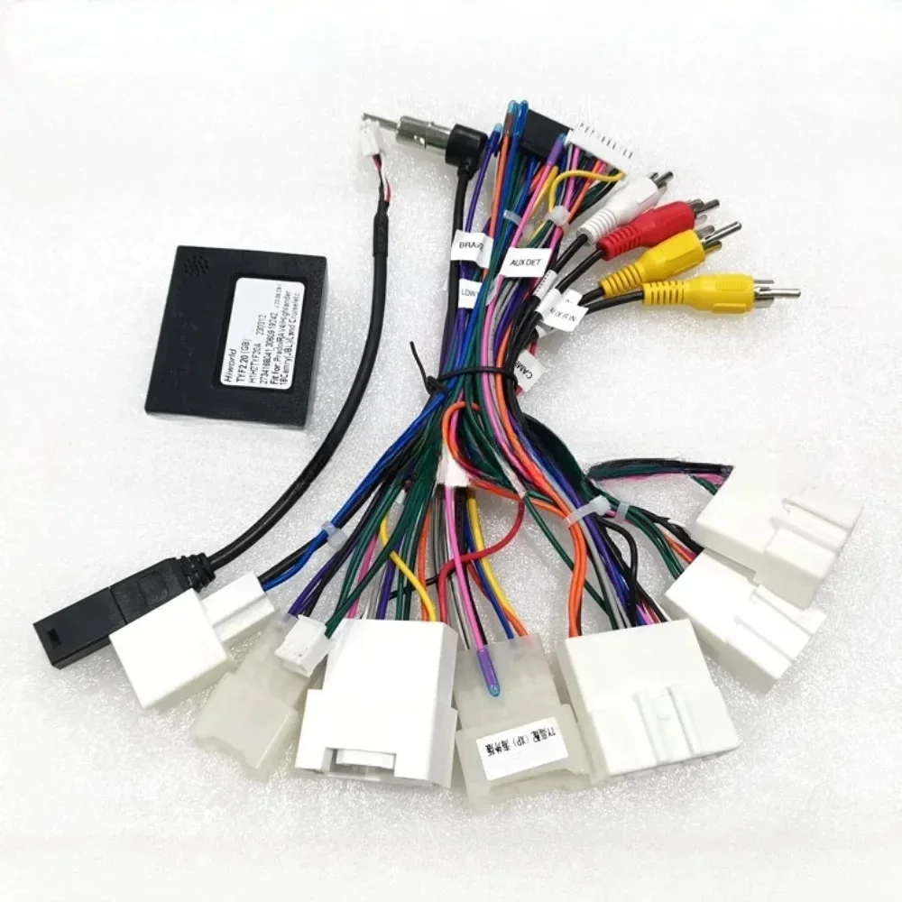 Hiworld Canbus Box 2 Din Car Stereo Audio Power Wiring Harness Cable 16 Pin Power Cable Connector For Toyota with JBL Amplifier