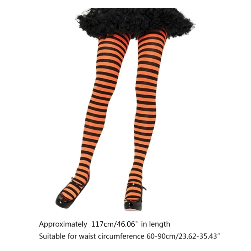 Women Girls Rainbow Multicolor Striped Tights Opaque Stockings Full Length Pantyhose for Christmas Halloween Cosplay AU20