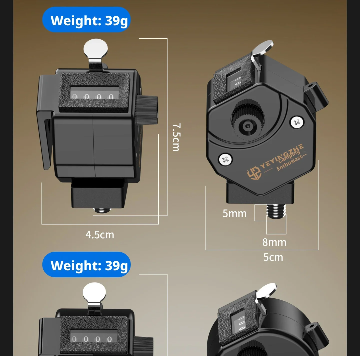 Outdoor-Angelzähler, manueller mechanischer Zähler, handgehaltener Zähler, 4-stelliger Zähler, Klickzähler für Köderboxen – Detail 25