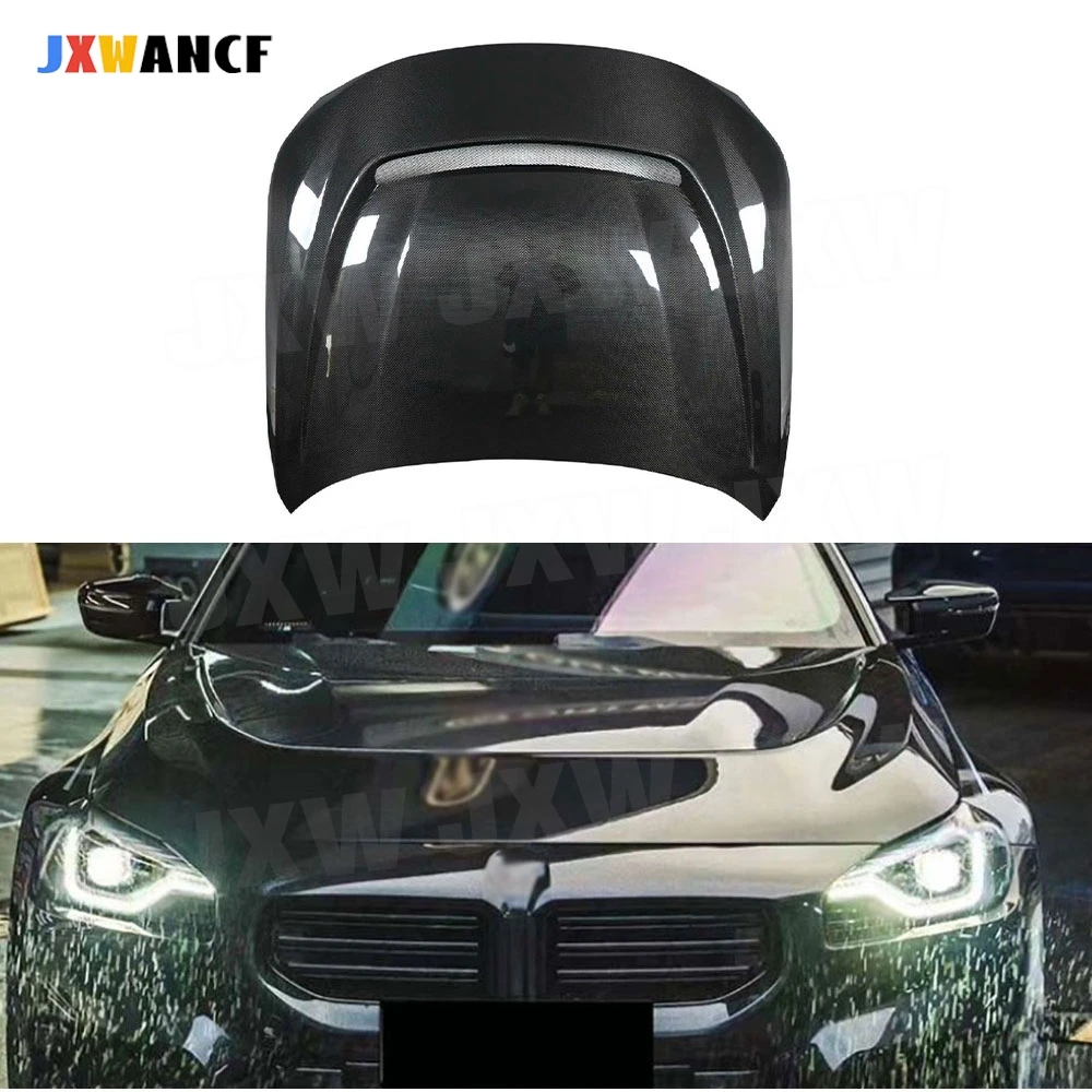 

JXWANCF для BMW M2 G87 2023 + передняя крышка капота двигателя из настоящего углеродного волокна, прозрачный капот