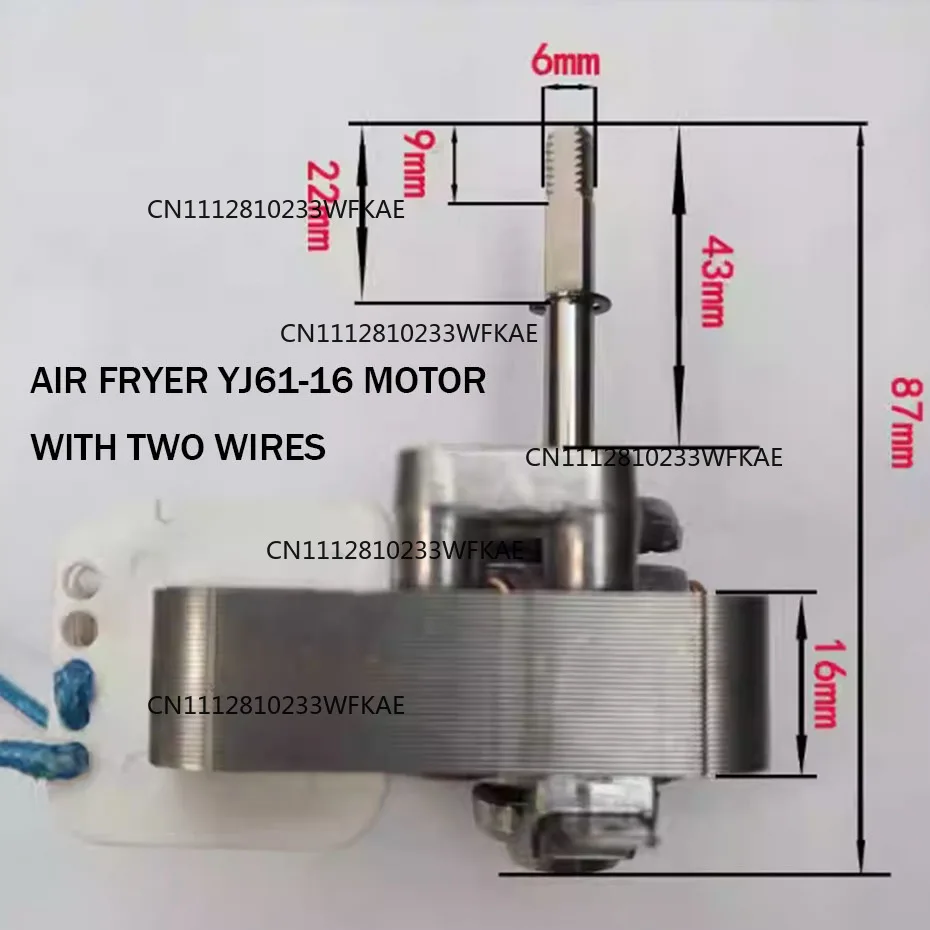 Air fryer motor YJ61-16/13/10 single-phase covered pole asynchronous motor universal fan motor