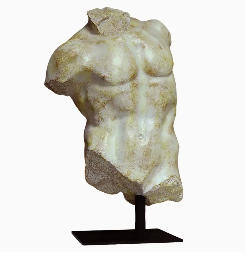 Classical Half Body Bust Statue, European Style Resin Sculpture for Living Room Home Decor Vintage Art