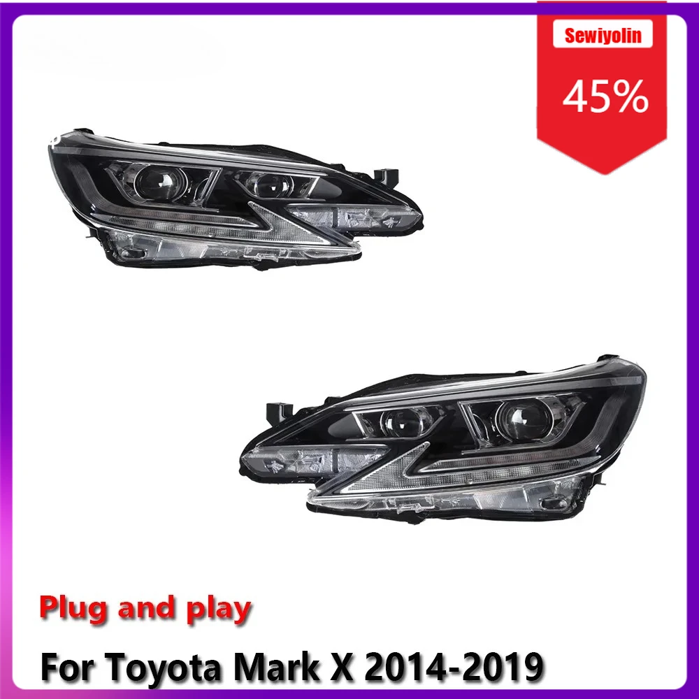 

Автомобильные светодиодные лампы Sewiyolin в сборе для Toyota Mark X 2014-2019, противотуманные фары DRL, стоп-сигналы поворота