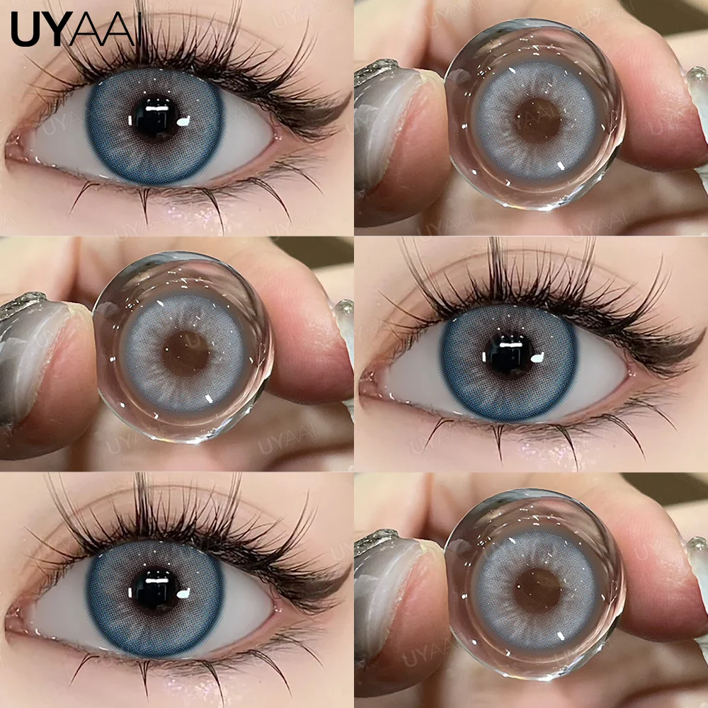 UYAAI Farbkontakt-Make-up, blaue Linse, farbige Schüler für jährliche Gebrauchte Schönheit, Augen, blaue Linse, Frau, Make-up, Kontakte, Colorcon, Cosplay – Detail 15