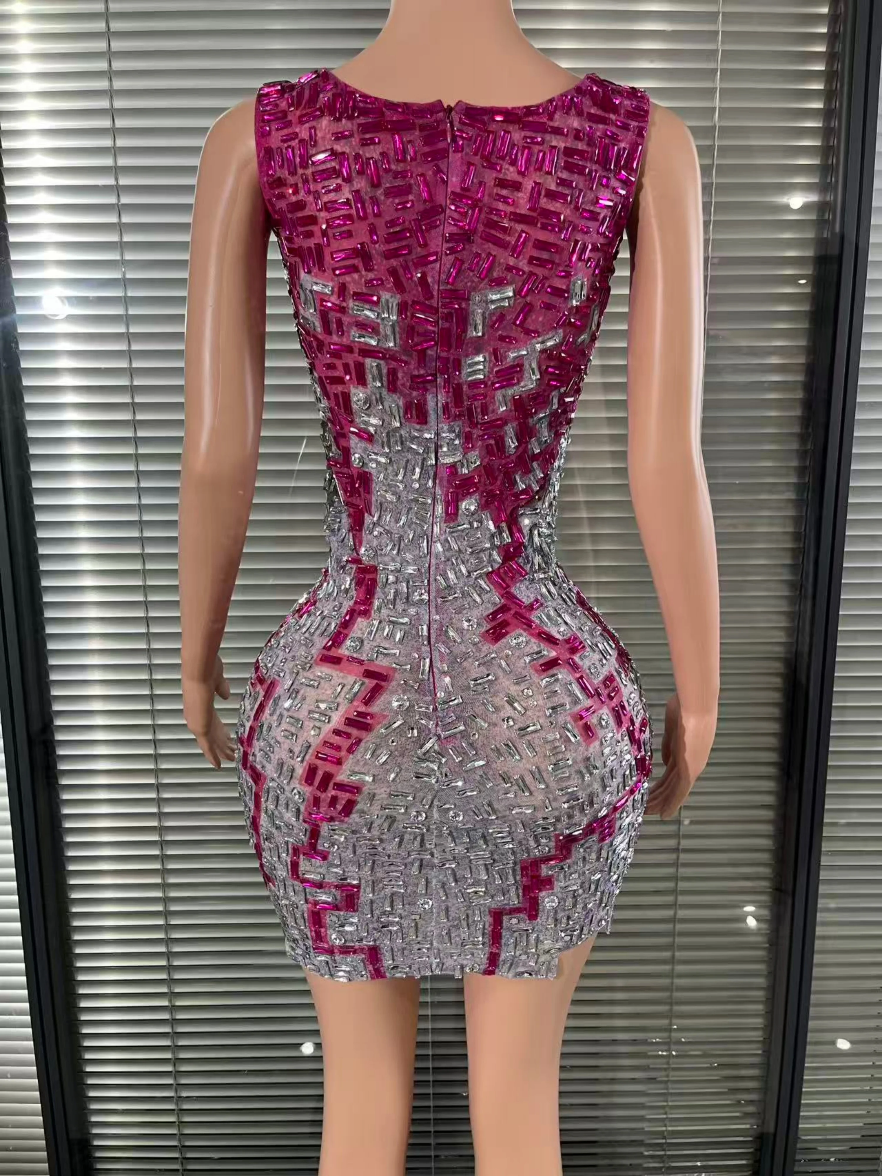 Opulent  Full Rhinestones Short Dress for Women Evening Prom Celebrate Dress Red Carpet Wedding Reception Stage Performance