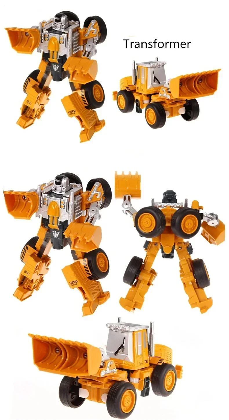 [Funny] 5 in 1 Genuine Engineering Vehicle Hercules boy Deformation Transformation Truck Robots Toy Alloy car transformer robot